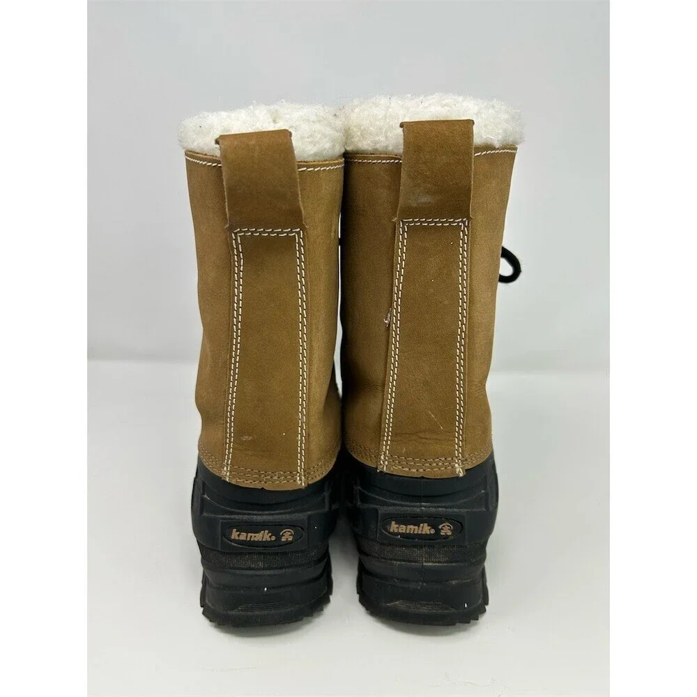 Kamik Alborg Men's Snow Boots Brown Waterproof Insulated Lace Up Winter Size 10
